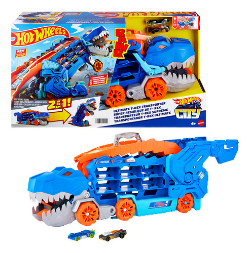 Hot Wheels City Pista De Juguete Súper Remolque De T-rex Multicolor