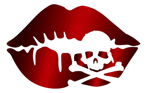 Sticker Reflejante Beso Labios Calavera Vinil Estampado Easy