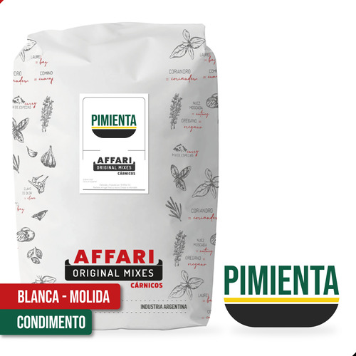 Pimienta Blanca Molida Extra X 25kg Affari