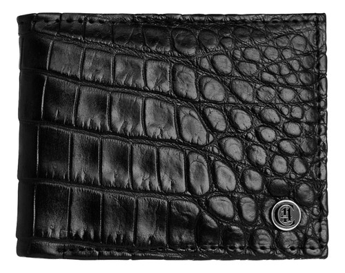 Cartera Color Negro De Piel Genuina De Cocodrilo C-14