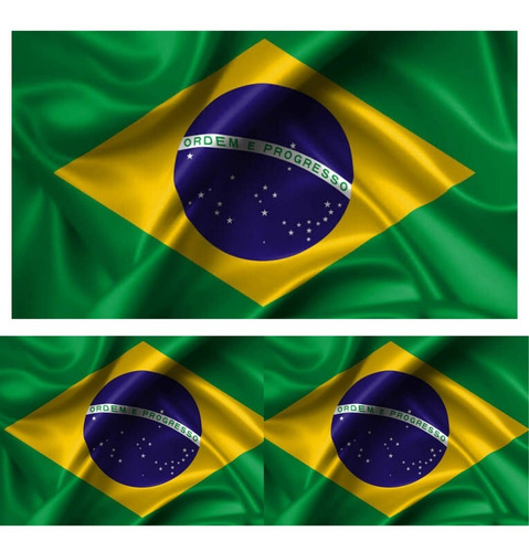 Imagem 1 de 1 de Bandeira Brasil Oficial 1,50mx0,90cm - Kit Com 5 Peças