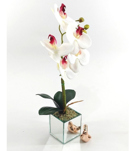 Arranjo De Mini Orquídeas Em Silicone 3d | Parcelamento sem juros