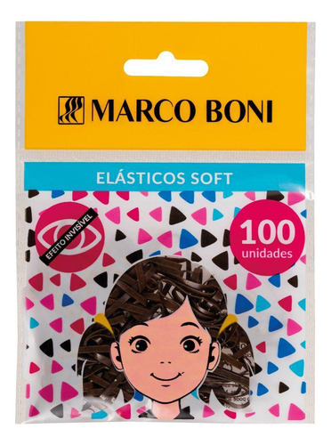 Elástico De Cabelo Soft Marrom Com 100 Unidades - Marco Boni
