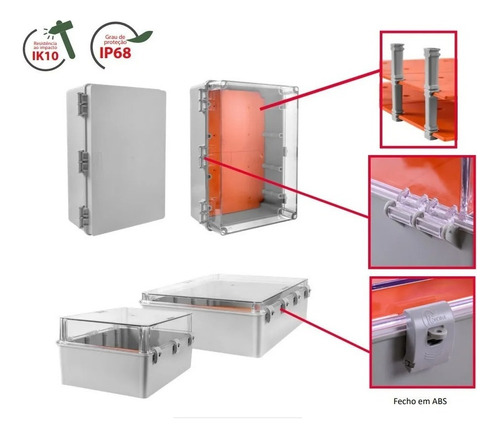 Painel Elétrico Quadro De Comando 300x300x150mm Transp Ip68