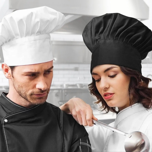 Sombrero Cocinero Gorra Gorritos Chef Cabeza Ajustable Blanco M