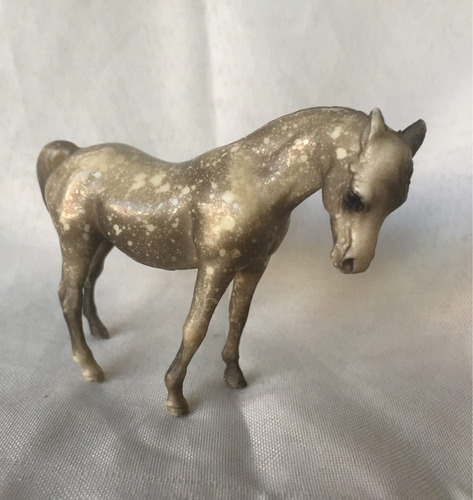 Caballo Breyer Vintage 1975 Gris Manchas Blancas 9cm