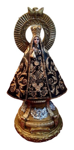 Virgen De La Soledad, Figura De Resina, 34 X 15 X 15 Cm