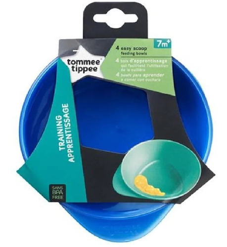 Kit 4 Pratos Fundos Easy Scoop Azul - Tommee Tippee