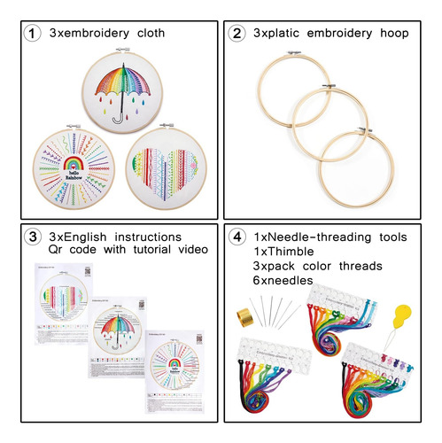 Kit De Práctica De Puntadas De Bordado Para Principiantes, K