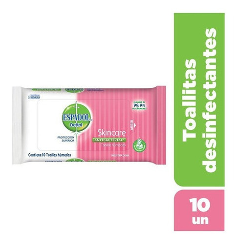 Espadol Dettol Skincare Toallas Antibacteriales 10 Unidades