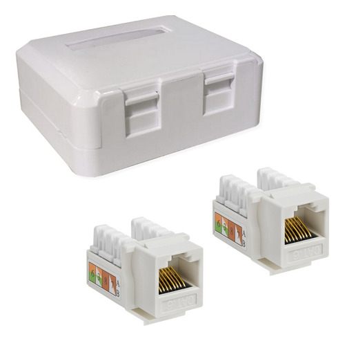 Roseta Doble Rj45 Con Jack Cat6 Red Utp Pared Prosoft