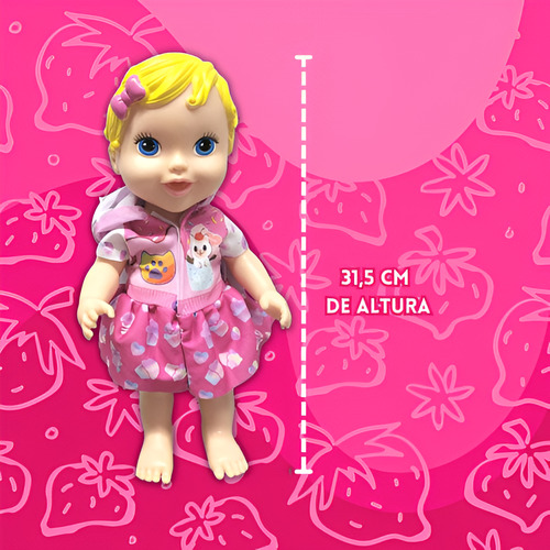 Boneca Bebe Reborn Perfumada Frutinha Com Velcro Morango