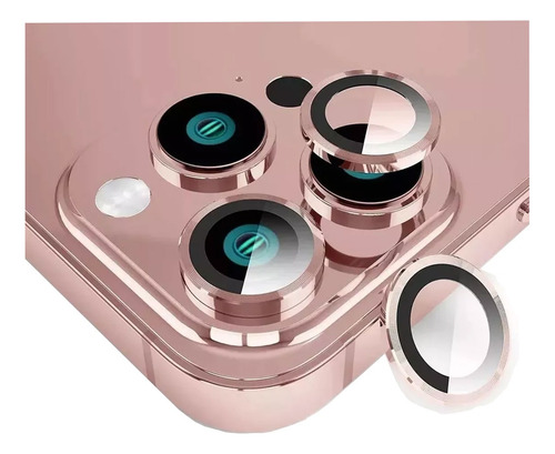 Protector Cámara Templado Para iPhone 15 Pro Max Color Rosa