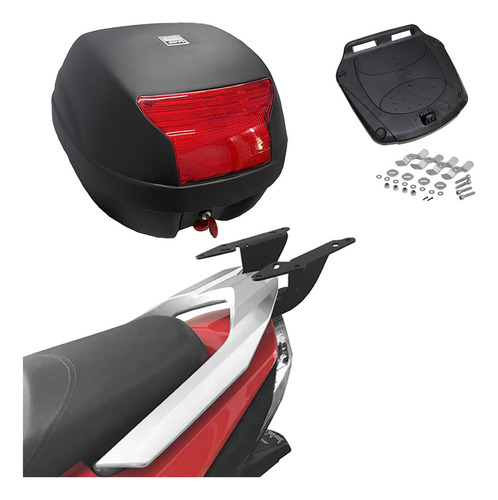 Baú Moto Givi 29 Litros E29n + Bagageiro Scam Elite 125