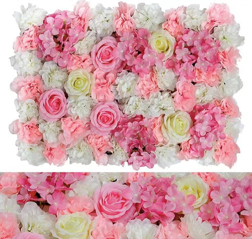 Panel Muro Flores Artificiales Pared Floral 40x60 Cm