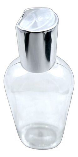 Botella Pet Oval 250ml Con Tapa Disktop Plata (20 Pza)