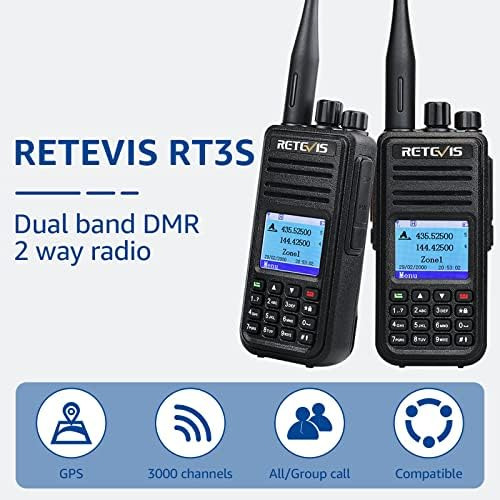 Retevis Rt3s Radio Dmr De Doble Banda, Radio Analógica De 2