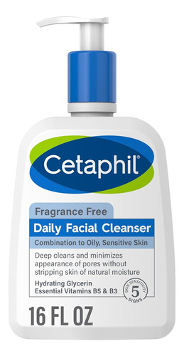 Cetaphil Face Wash, Limpiador Facial  Para Pieles Sensibles,