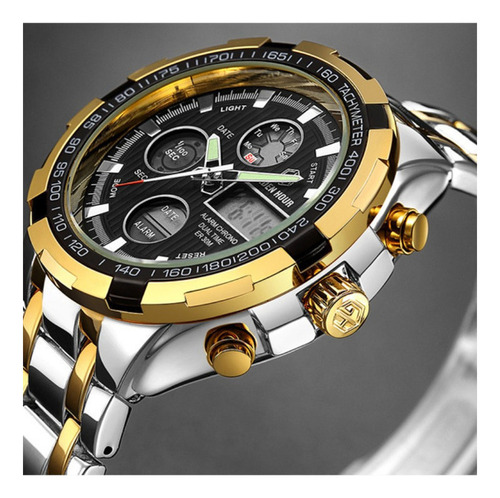 Relojes Led De Acero Inoxidable Goldenhour Man Calendar