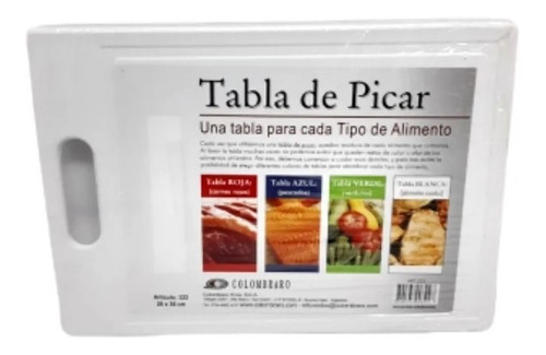 Tabla De Picar Plástico Cocina 36x26 Colombraro 