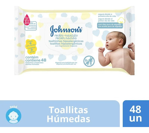 Toallitas Humedas Johnson's Bebe Recién Nacido Sin Fragancia