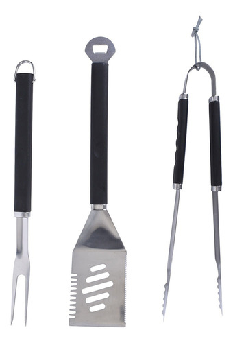 Set 3 Utensilios Acero Inoxidable Para Asador