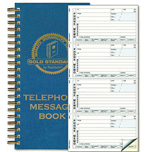 Rediform Gold Standard Libro De Mensajes Para Teléfono, 7 X
