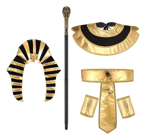1 Accesorios De Disfraz Egipcio Con Sombrero Y Bastón .