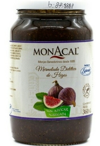 Mermelada De Higo Dietética Y Libre De Gluten Monacal X360g 