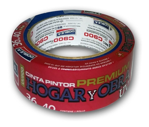 Cinta De Pintor Azul C900 Uv Doble A 36 Mm X 40 Mts