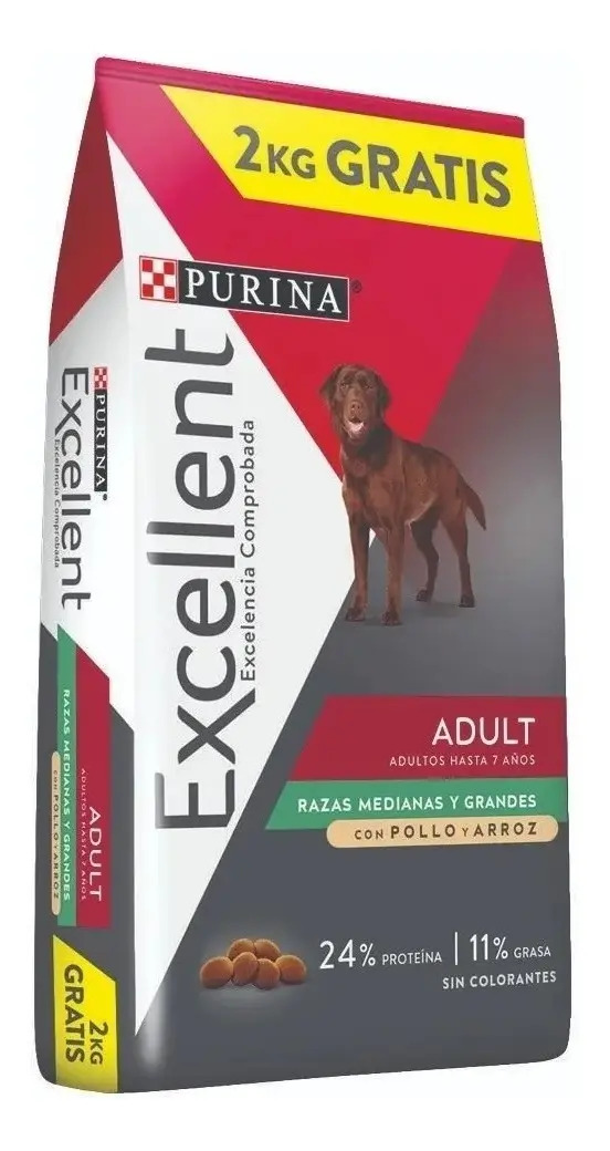 Alimento Purina Excellent para Perro Adulto de Raza Mediana y Grande en Bolsa de 22 kg