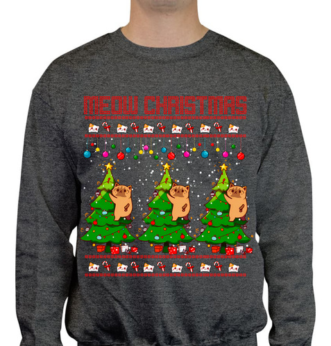 Sudadera Ugly Sweater Navidad - Gatito En El Árbol - Regalo