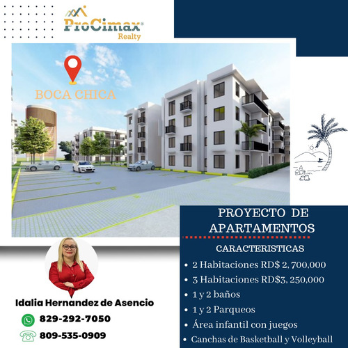 Proyecto De Apartamentos En Venta En Boca Chica  De 2 Y 3 Habitaciones Precios Desde Rd$2, 700,000.00
