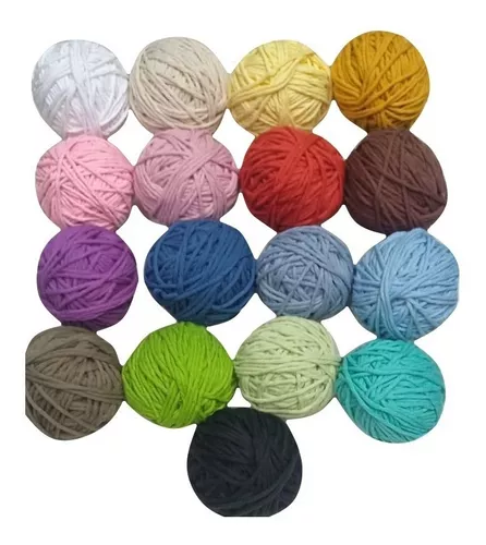 Set 12 Colores Hilos Algodon Multicabo 16 Hebr Macrame Tejer