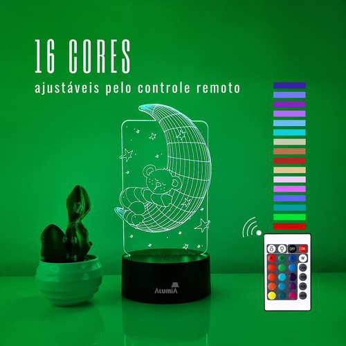 Abajur Luminária Led 3d Lua Para Presente Decoração Quarto