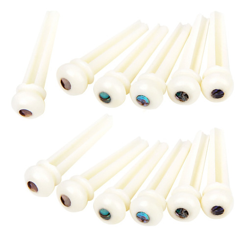 12 Unids Hueso Endpin W / Puente Pin Para Guitarra