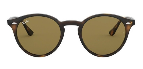 Imagen 2 de 4 de Anteojos de sol Ray-Ban Round RB2180 Standard con marco de propionato color polished tortoise, lente brown de plástico clásica, varilla polished tortoise de propionato