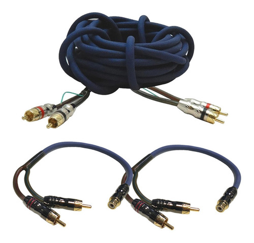 Cable 5 Mts Mallado Potencia + Cable Derivador Rca Y 2m 1h