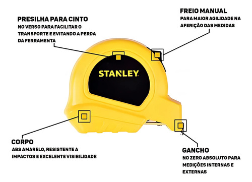 Trena Básica Com Freio Manual 3m/10' Profissional Stanley