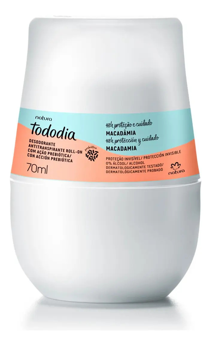 Desodorante roll-on antitranspirante macadâmia Natura 70ml