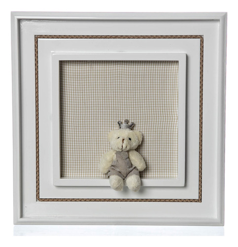 Quadro Príncipe Urso Mini Bege Quarto Bebê Infantil Menino