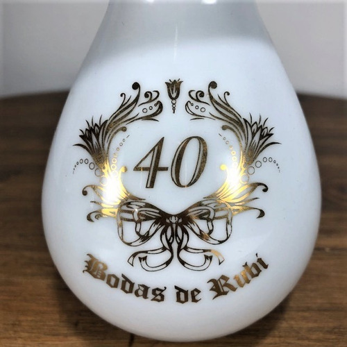 Imagem 5 de 5 de Vaso Porcelana Bodas De Rubi, 40 Anos De Casamento
