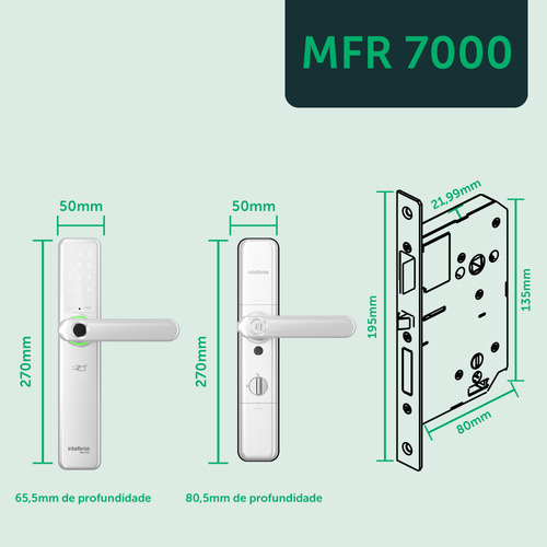 Fechadura Digital Inteligente De Embutir Com Biometria Mfr 7