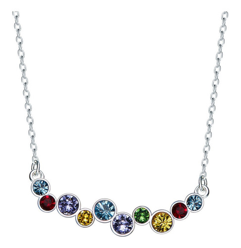 Gargantilla De Plata Arcoíris - Joyas Mujer Regalo Collar