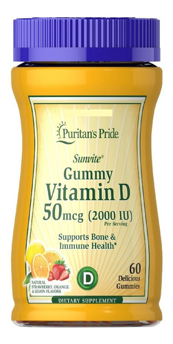 Vitamina D3 2000ui 60 Gomitas  / Puritans Pride