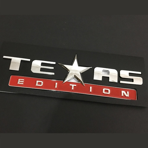 Imagem 3 de 7 de Emblema Texas Edition Cromado E Vermelho Chevrolet Silverado
