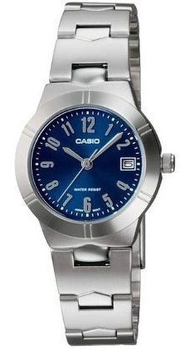 Reloj Dama Casio, Esfera En Bonito Azul Brillante Con Fecha.