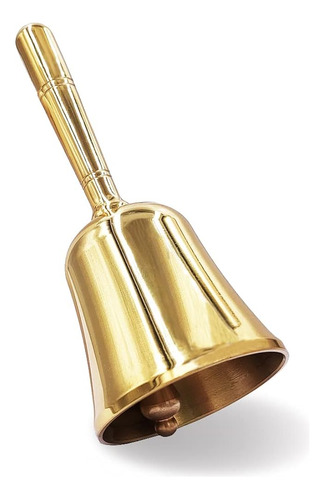 Hourwof Super Loud Hand Call Bell, Solid Brass Dinner Bell S