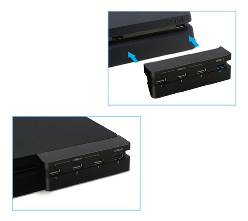 Ps4 Slim Puertos Extra Usb Para Playstation 4 Slim Color Negro