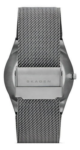 Reloj pulsera Skagen Melbye con correa de acero inoxidable color plateado - fondo gris